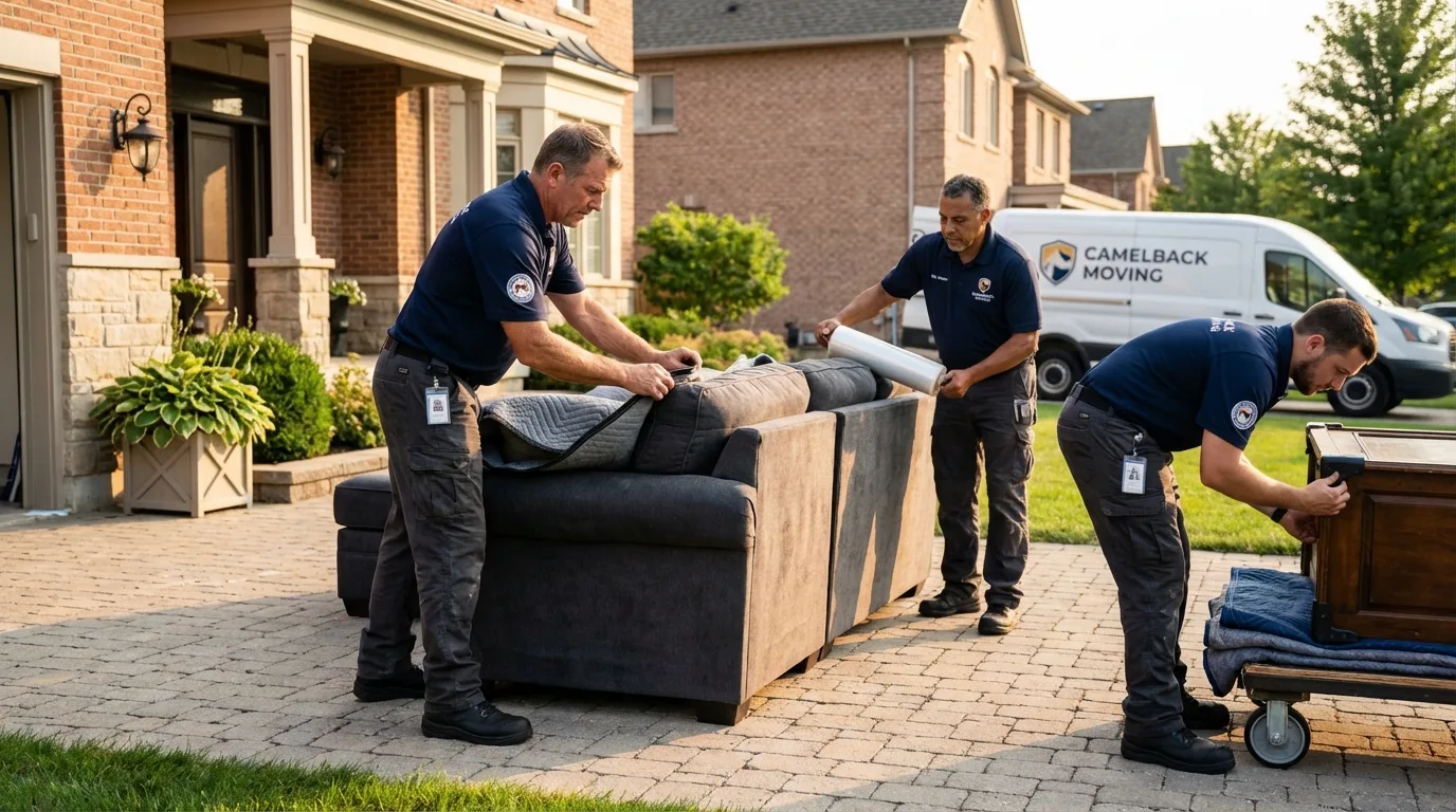 Large estate moving crew wrapping furniture in Port Isabel, TX